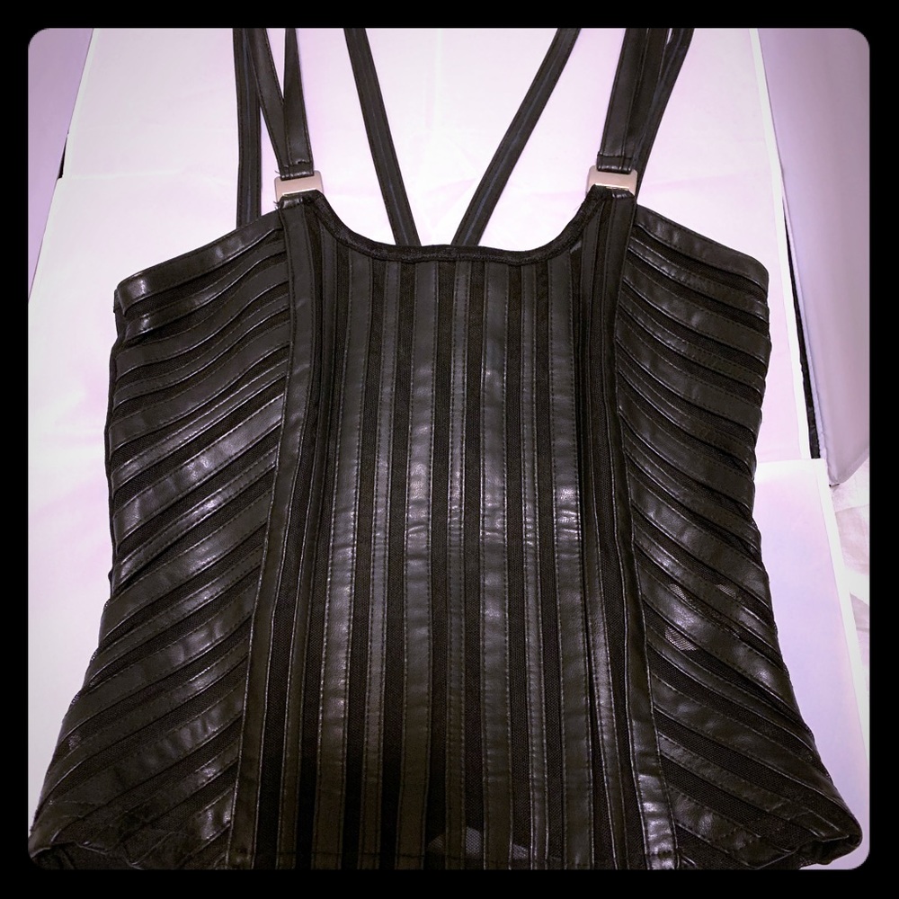 Faux leather top/bustier